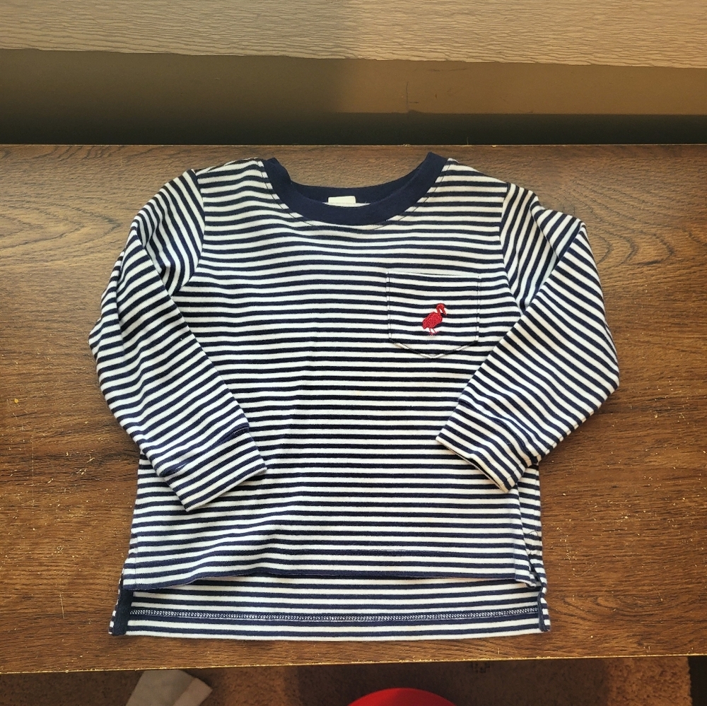 The Beaufort Bonnet Company Navy and White Striped Long Sleeve Tee